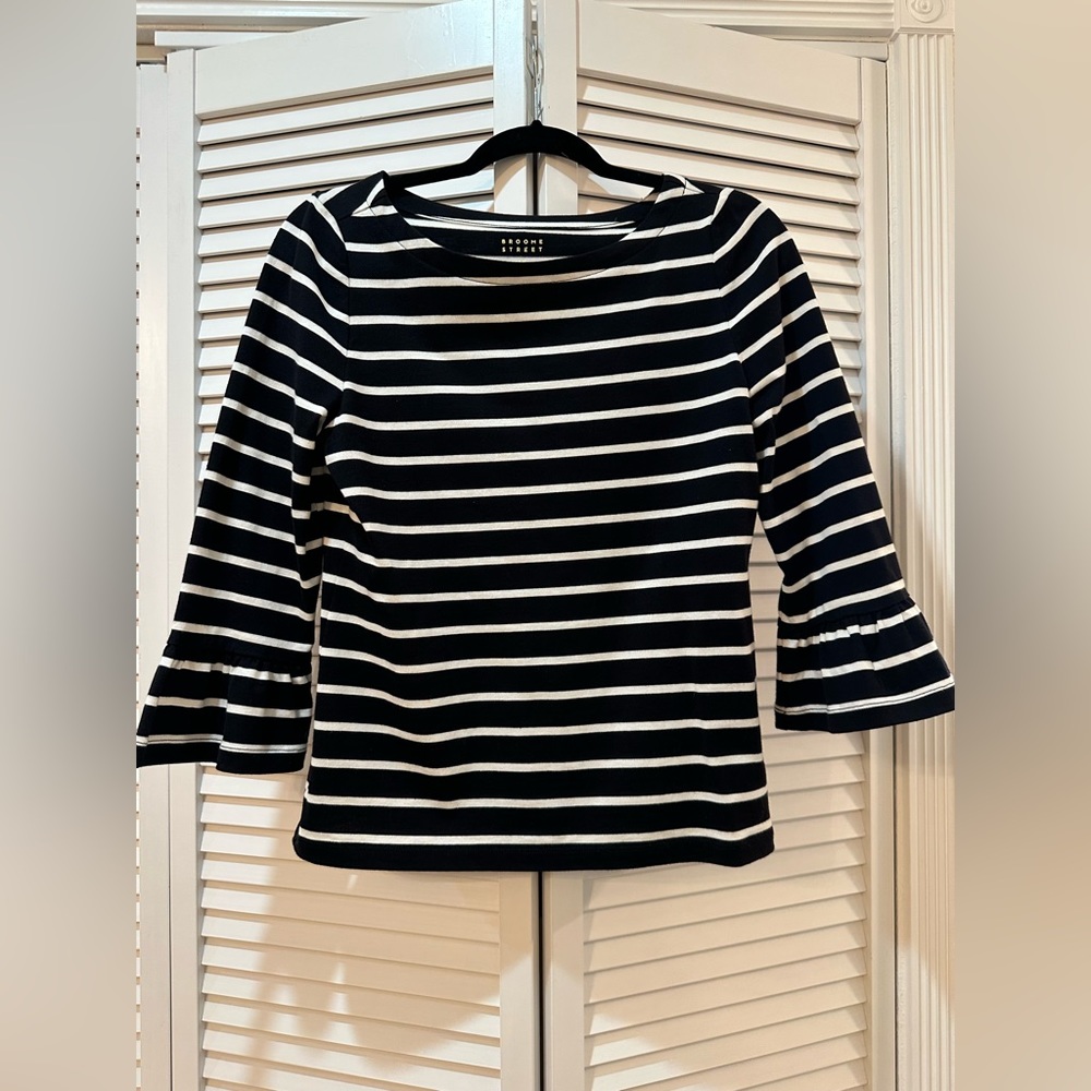 KATE SPADE ♠️ STRIPED COTTON BLOUSE